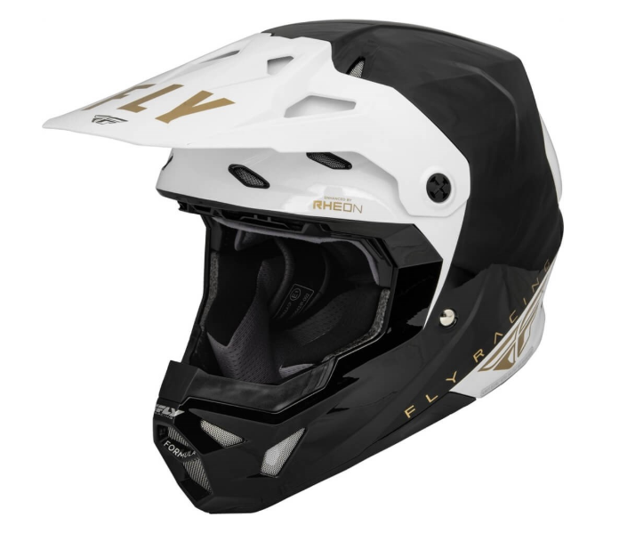 FLY RACING YOUTH FORMULA CP SLANT HELMET 23 - BLACK/WHITE/GOLD