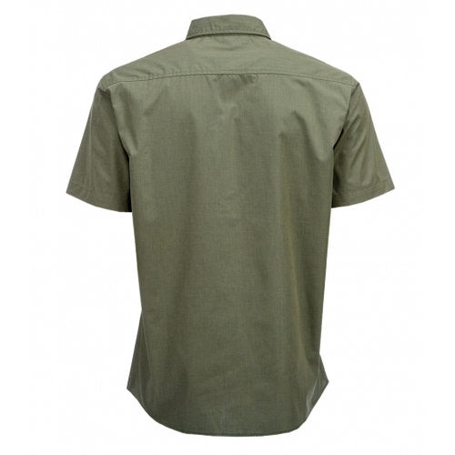 FLY BUTTON UP SHORT SLEEEVE WOVEN SHIRT - OLIVE DRAB