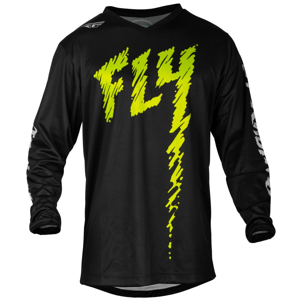 FLY F-16 YOUTH JERSEY 2024 - BLACK/NEON GREEN/LIGHT GREY