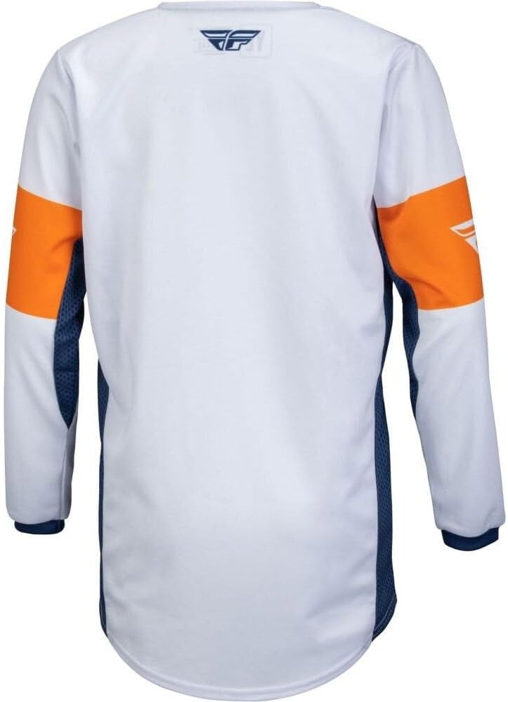 FLY KINETIC KHAOS YOUTH JERSEY 2023 - WHITE/NAVY/ORANGE