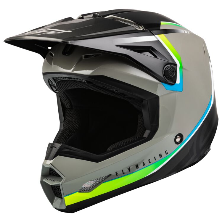 FLY RACING YOUTH KINETIC VISION HELMET 2023 - GREY/BLACK