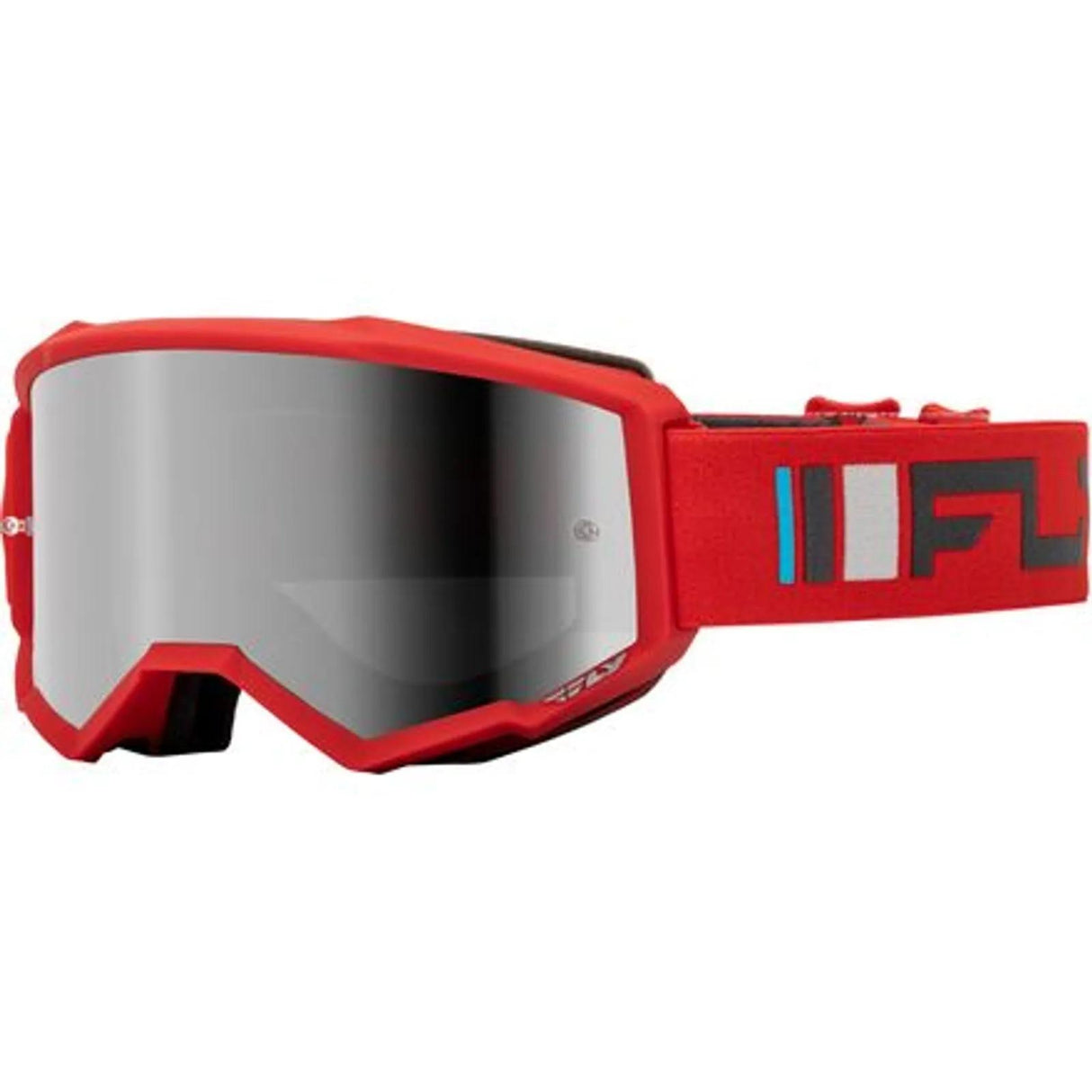 FLY ZONE YOUTH GOGGLE 24 W/SMOKE LENS + POST - RED/CHARCOAL W/ SILVER MIRROR