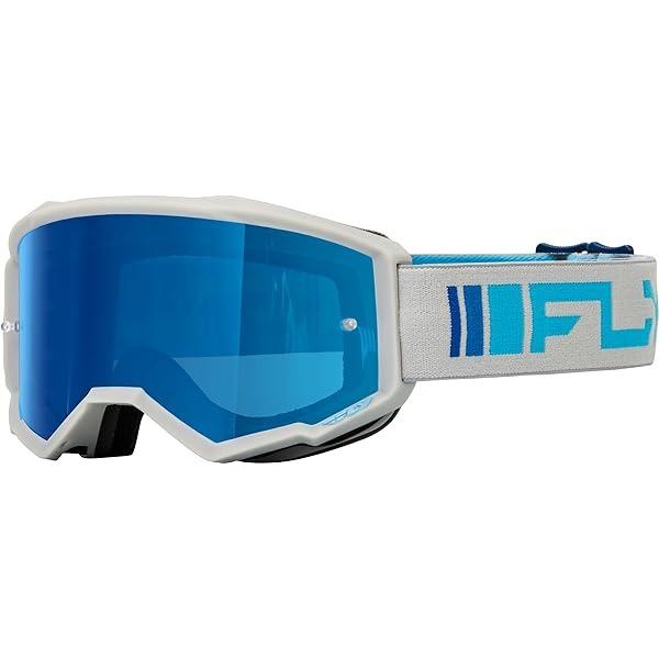 FLY ZONE YOUTH GOGGLE 24 W/SMOKE LENS + POST - SILVER/BLUE W/ DARK BLUE MIRROR