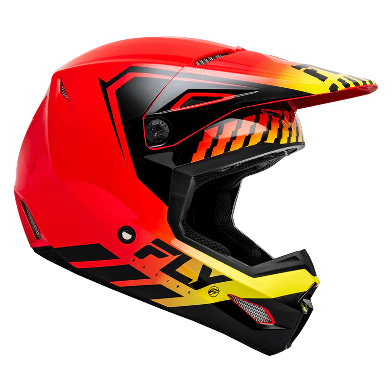 FLY RACING YOUTH KINETIC MENACE ECE HELMET 2024 - RED/BLACK/YELLOW