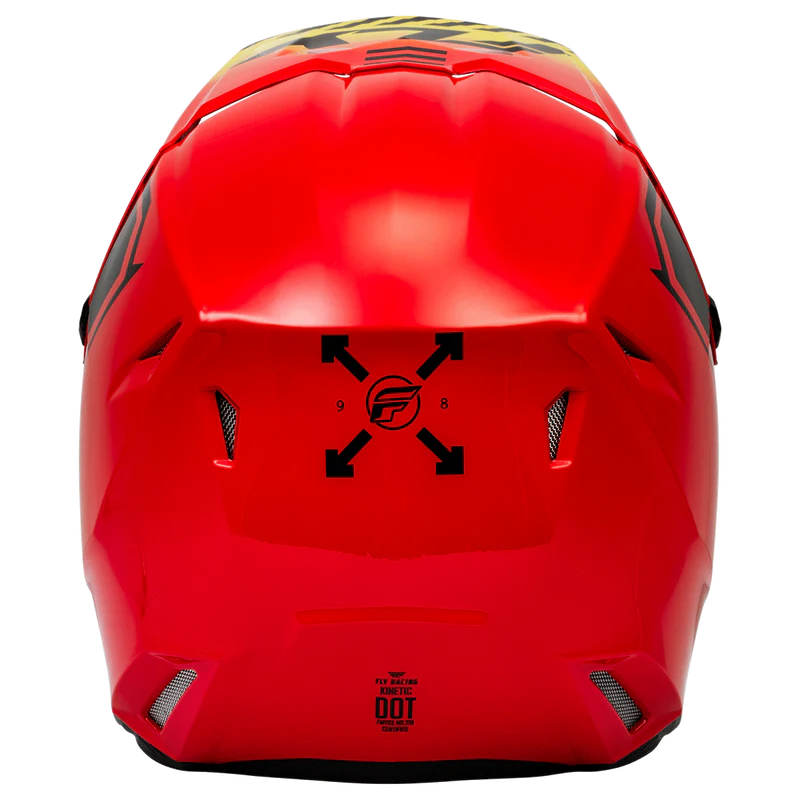 FLY RACING YOUTH KINETIC MENACE ECE HELMET 2024 - RED/BLACK/YELLOW