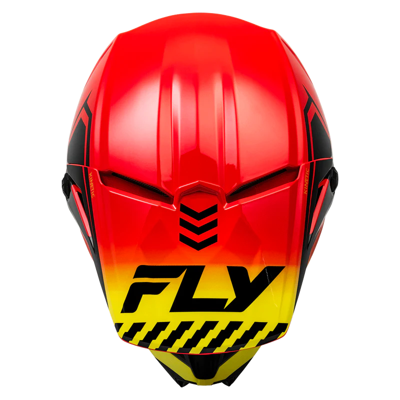 FLY RACING YOUTH KINETIC MENACE ECE HELMET 2024 - RED/BLACK/YELLOW