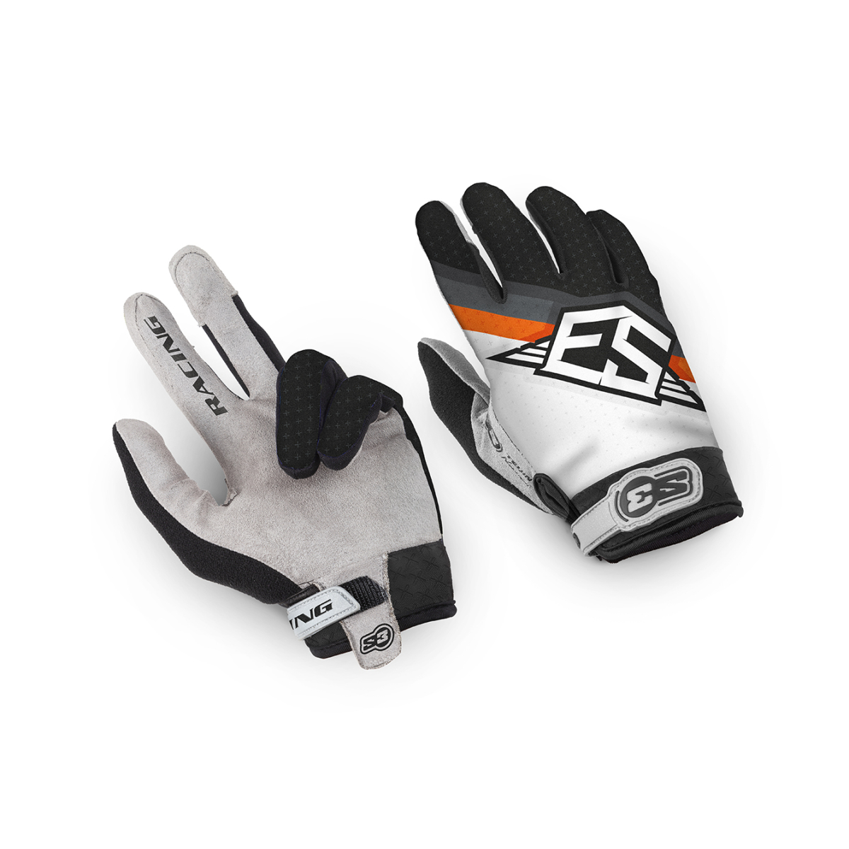 S3 RACING GLOVES ROCK - ORANGE-BLACK