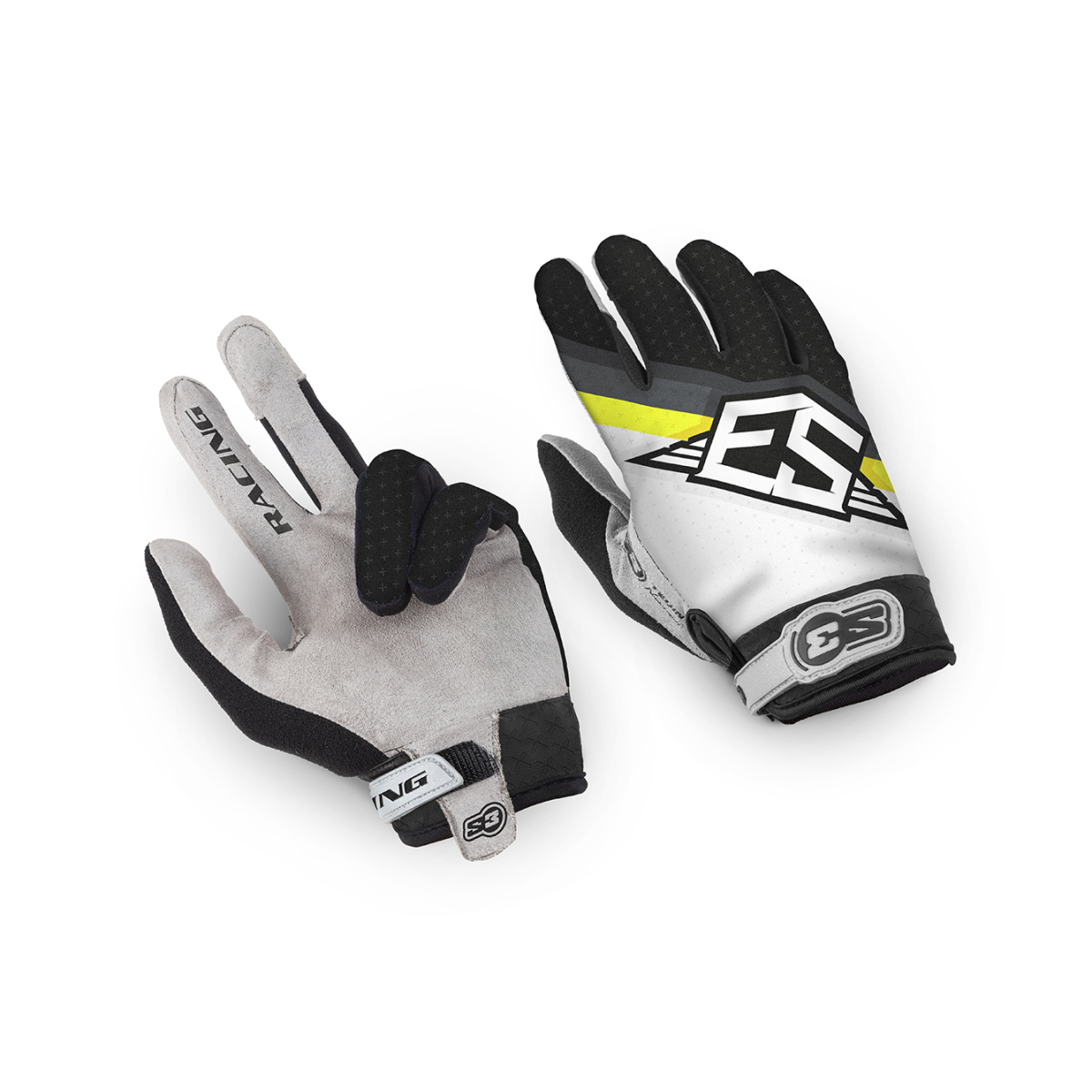 S3 RACING GLOVES ROCK - FLUOR-BLACK