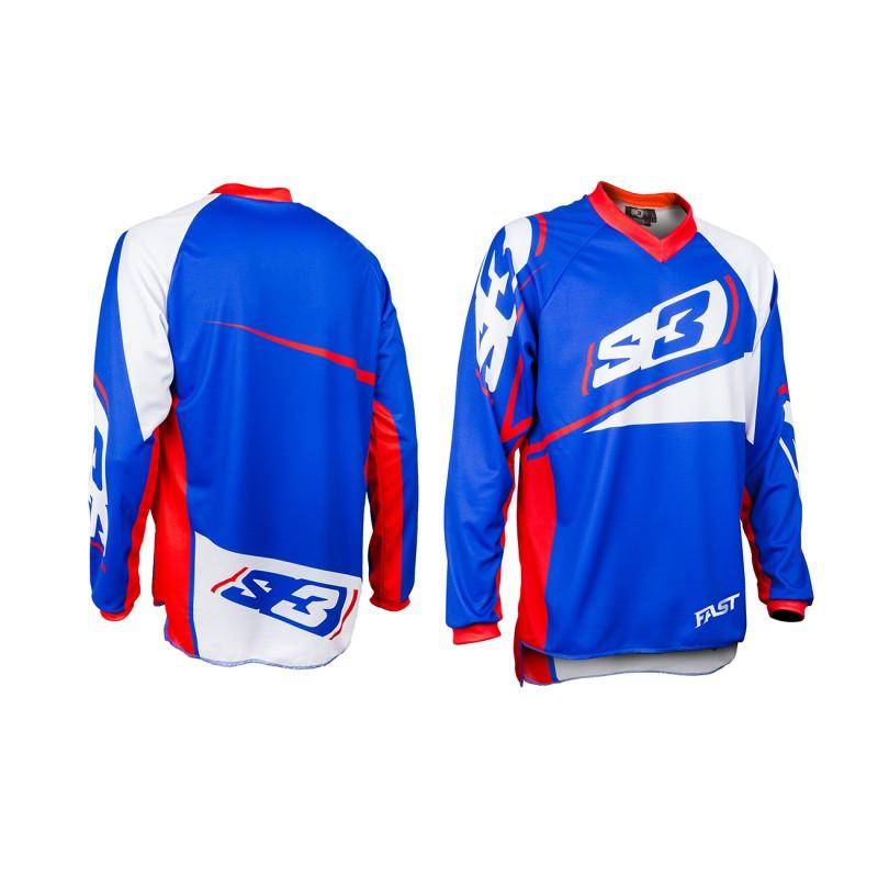 S3 ENDURO SHIRT JERSEY - RED/BLUE PATRIOT