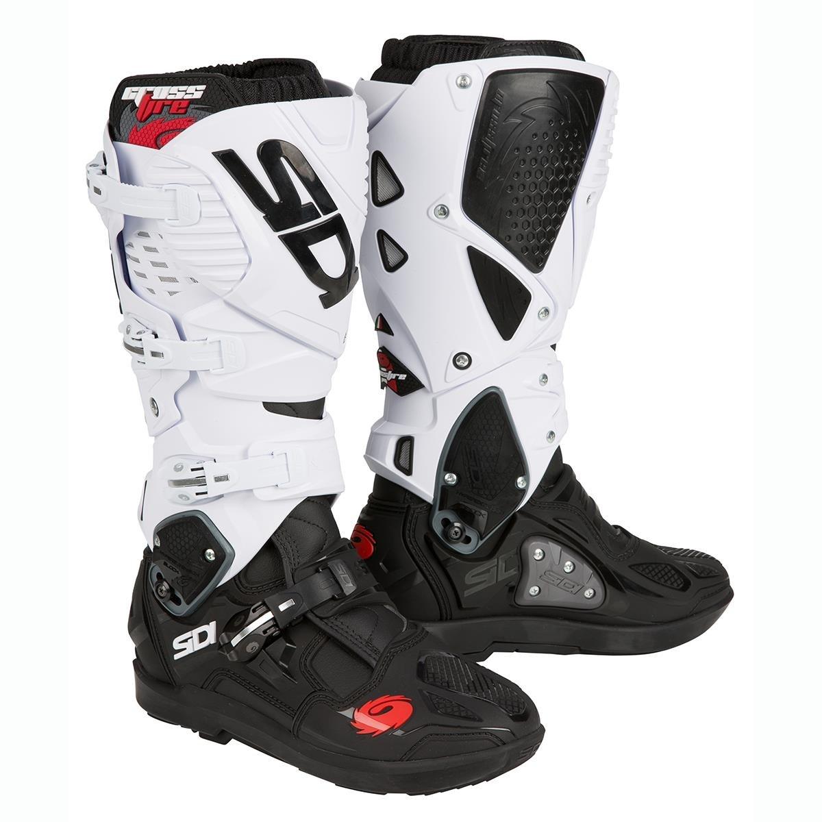 SIDI CROSSFIRE 3 SRS MX BOOTS - BLACK-WHITE