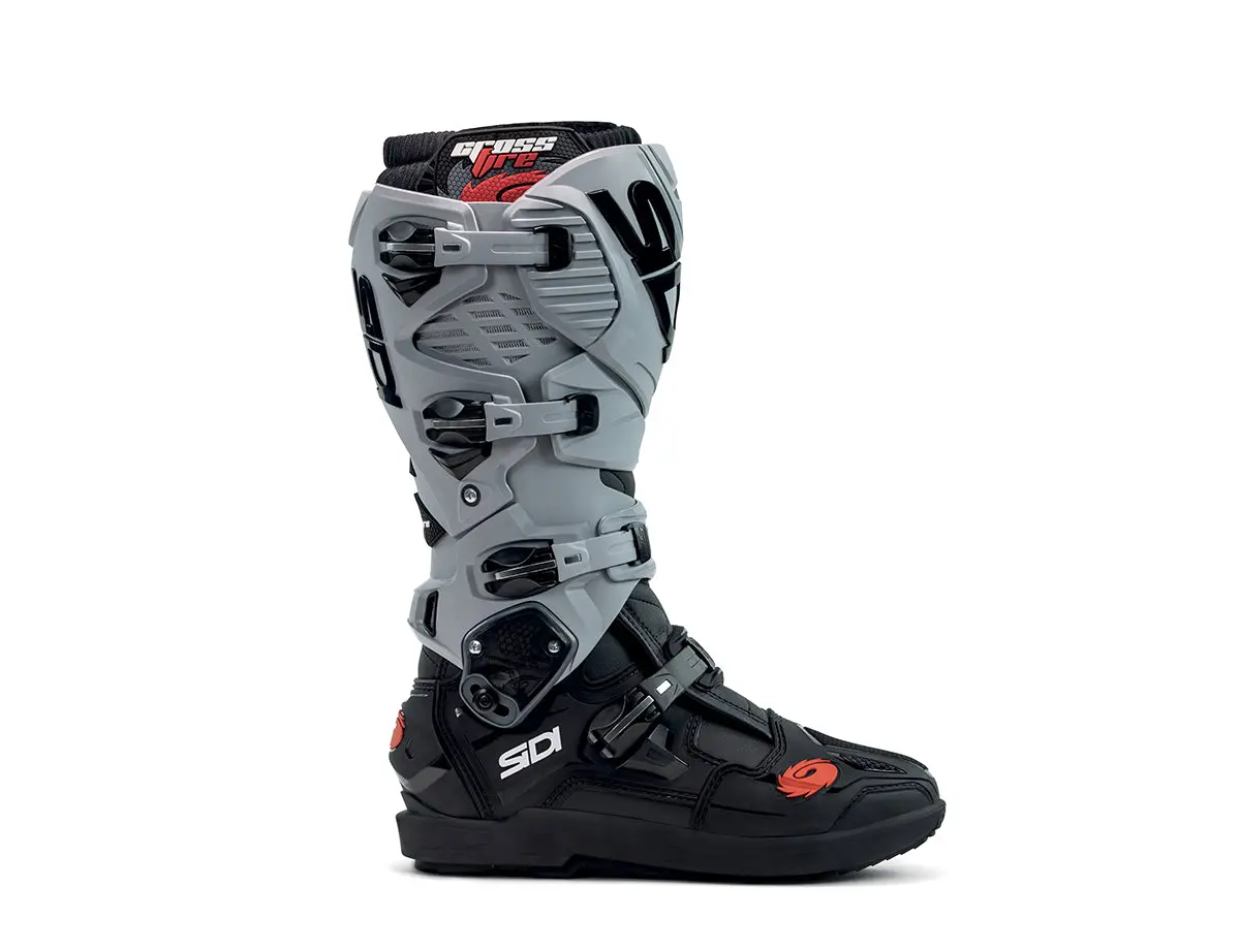 SIDI CROSSFIRE 3 SRS MX BOOTS - BLACK/ASH/GREY