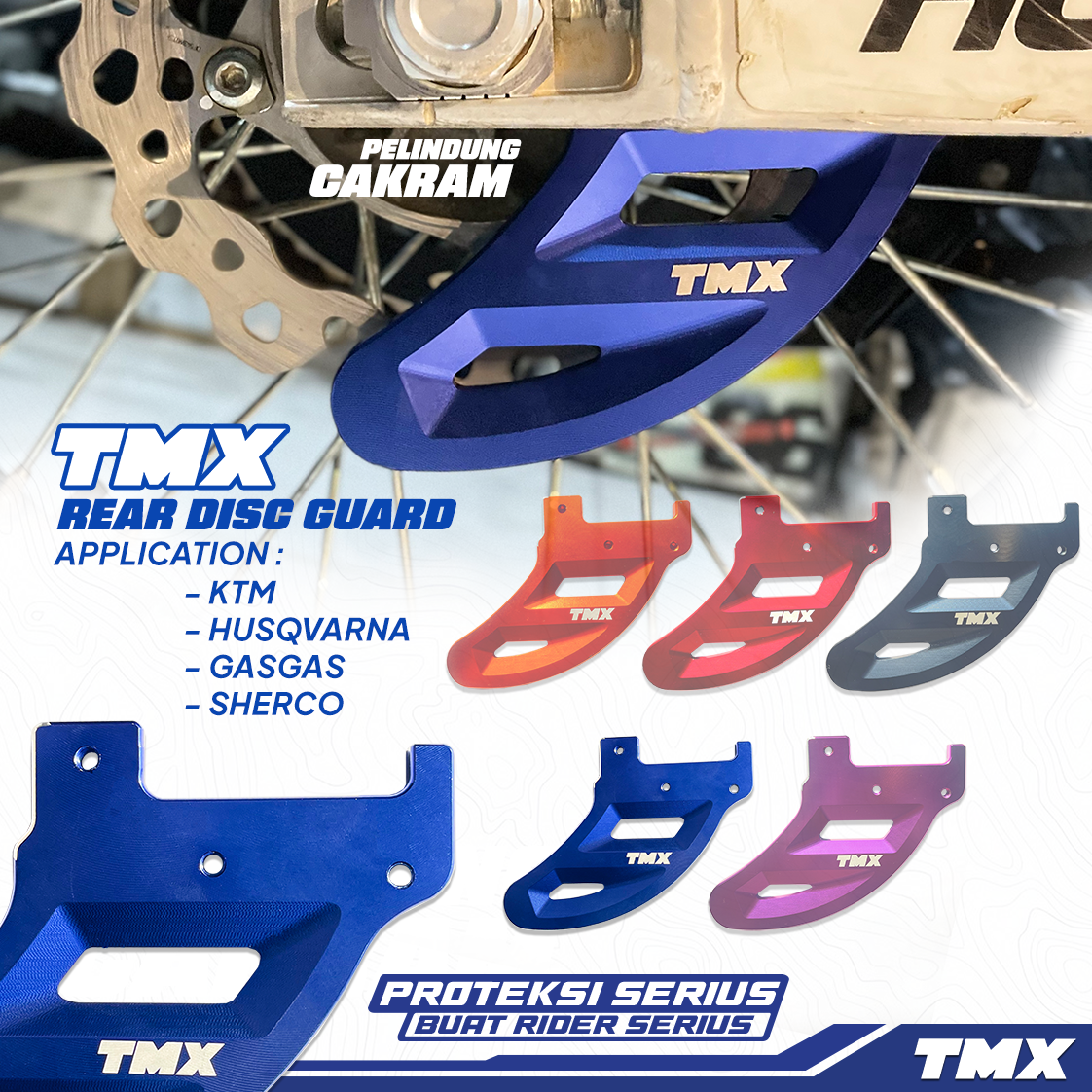 TMX REAR DISC GUARD - BLUE