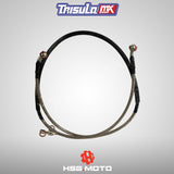 PYRAMID PARTS BRAIDED STAINLESS STEEL BRAKE HOSES 1290mm