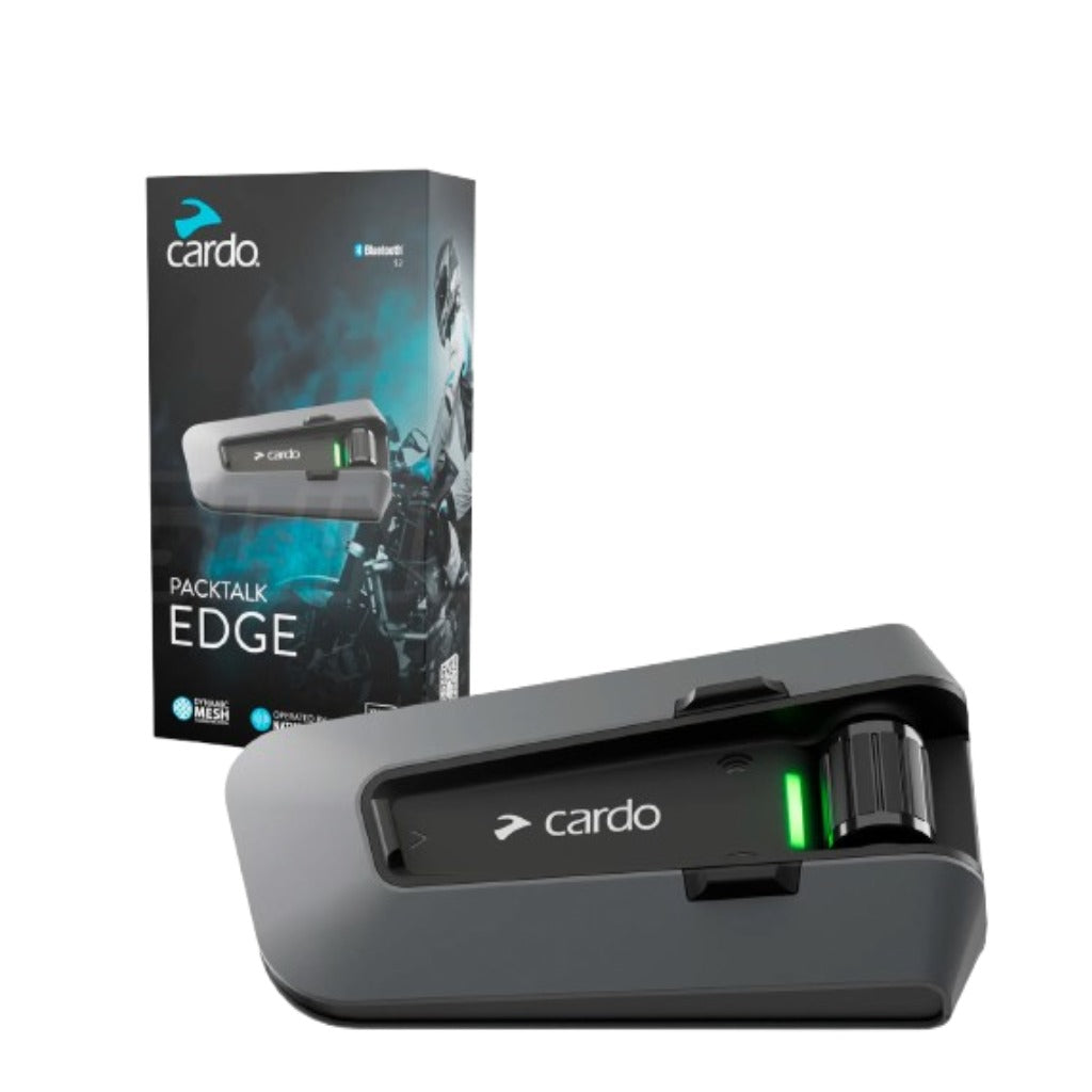 CARDO PACKTALK EDGE SINGLE BLUETOOTH INTERCOM HELM WATERPROOF - JBL SOUND