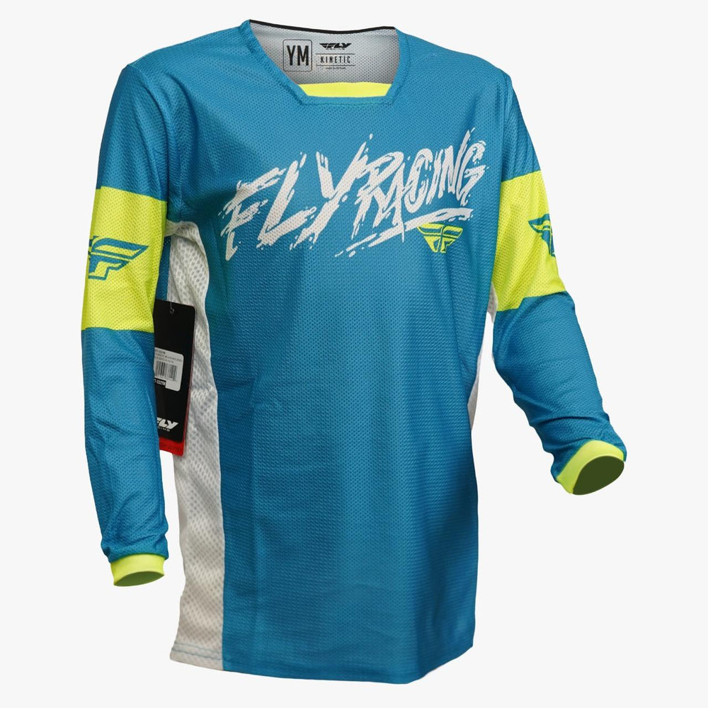 FLY KINETIC MESH KHAOS YOUTH JERSEY 2023.5 - BLUE/WHITE/HI-VIS