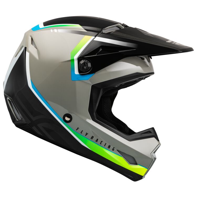 FLY RACING YOUTH KINETIC VISION HELMET 2023 - GREY/BLACK
