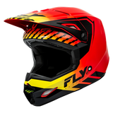 FLY RACING YOUTH KINETIC MENACE ECE HELMET 2024 - RED/BLACK/YELLOW