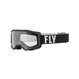 FLY FOCUS YOUTH GOGGLE W-CLEAR LENS - BLACK WHITE