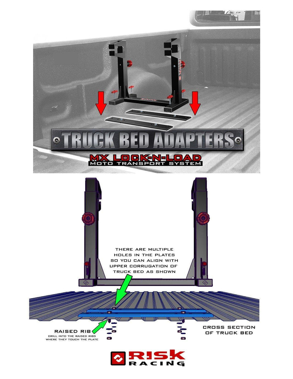 RISK RACING TRUCK BED ADAPTER PLATES FOR LOCK-N-LOAD