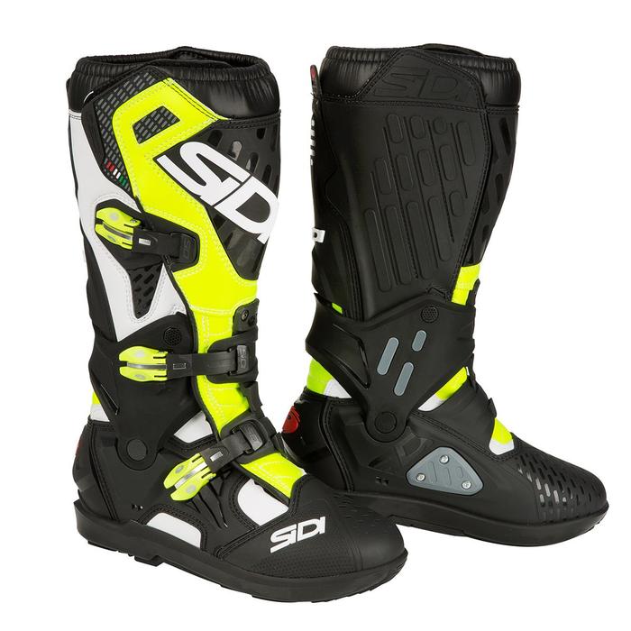 SIDI ATOJO SRS MX BOOTS - WHITE BLACK YELLOW
