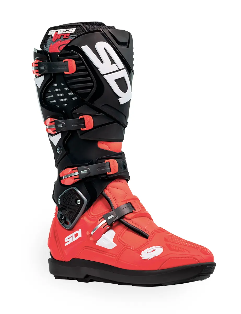 SIDI CROSSFIRE 3 SRS MX BOOTS - RED-RED-BLACK