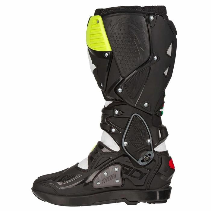 SIDI CROSSFIRE 3 SRS MX BOOTS - WHITE-BLACK-F.YELLOW